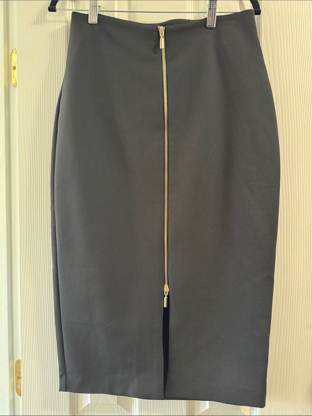 Worthington Black Pencil Skirt with Gold Center Zip